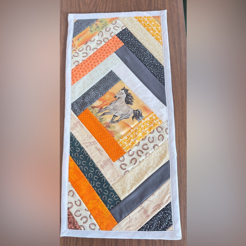 Horse table runner 14x29 handmade